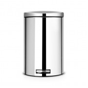 Мусорный бак Brabantia с педалью 20л со съемным металлическим внутренним ведром стальной полированный