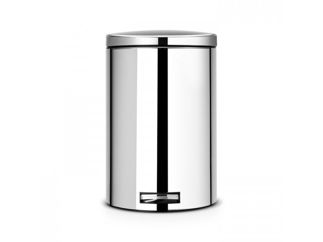 Мусорный бак Brabantia с педалью 20л со съемным металлическим внутренним ведром стальной полированный