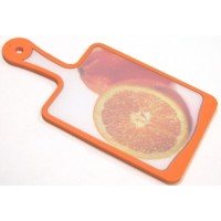 Кухонная доска с ручкой Microban FLUTTO 35*18см Оранжевый апельсин