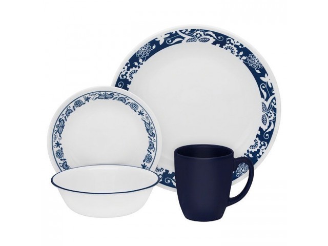 Набор столовой посуды Corelle True Blue на 4 персоны 16 предметов