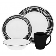 Набор столовой посуды Corelle Brushed Black на 4 персоны 16 предметов