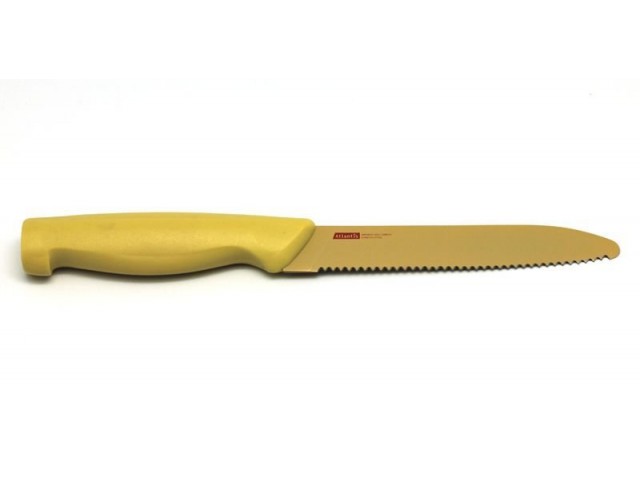Нож кухонный с зубчиками Microban 13см Желтый