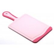 Кухонная доска с ручкой Microban FLUTTO 35*18см Розовая
