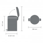 Мусорный бак с педалью newIcon 12 л Brabantia минеральная корица Мусорный бак с педалью newIcon 12 л Brabantia минеральная корица
