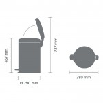 Мусорный бак с педалью newIcon 20 л Brabantia минеральная корица Мусорный бак с педалью newIcon 20 л Brabantia минеральная корица