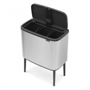 Мусорный бак Touch Bin Bo Brabantia 3*11 л стальной матовый Fingerprint Proof