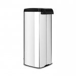 Прямоугольный мусорный бак 25л Brabantia с педалью, стальной полированный