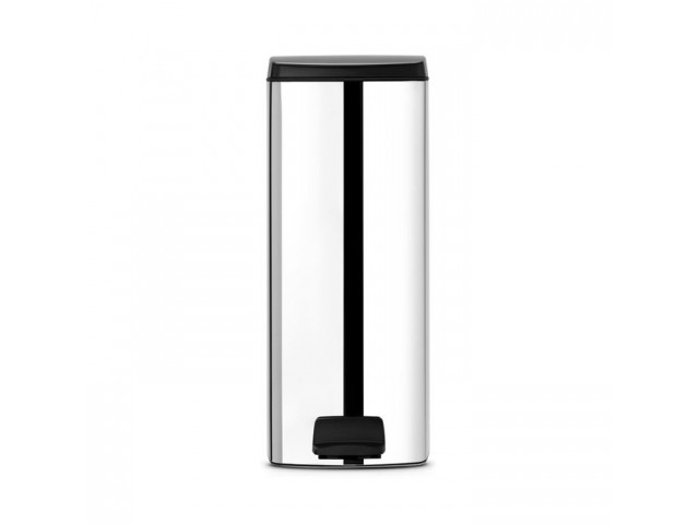 Прямоугольный мусорный бак 25л Brabantia с педалью, стальной полированный