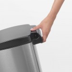Прямоугольный мусорный бак 25л Brabantia с педалью, стальной матовый FPP