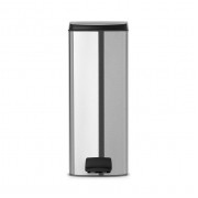 Прямоугольный мусорный бак 25л Brabantia с педалью, стальной матовый FPP