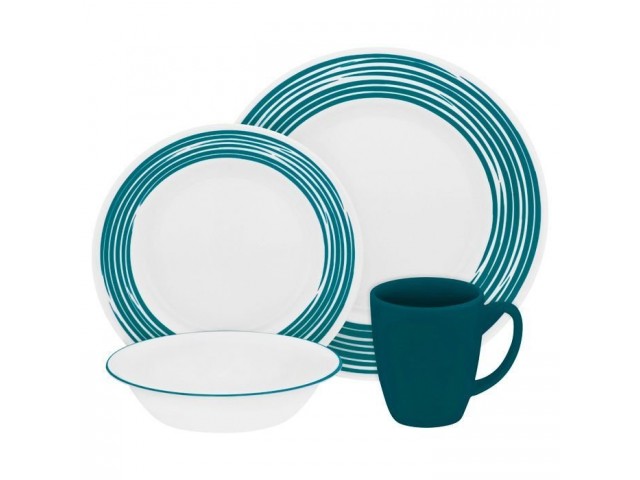 Набор столовой посуды Corelle Brushed Turquoise на 4 персоны