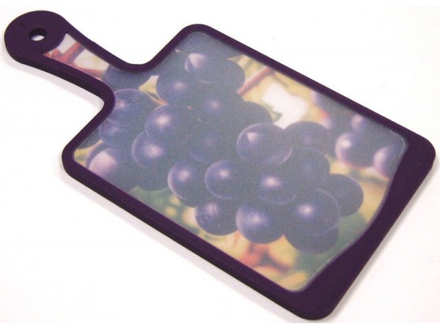 Кухонная доска с ручкой Microban FLUTTO 35*18см Фиолетовый виноград