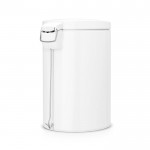 Мусорный бак Brabantia с педалью 20л со съемным металлическим внутренним ведром Белый