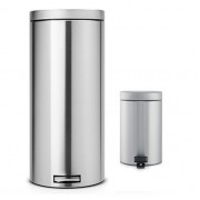 Набор мусорный бак 20л и 3л Brabantia стальной матовый FPP