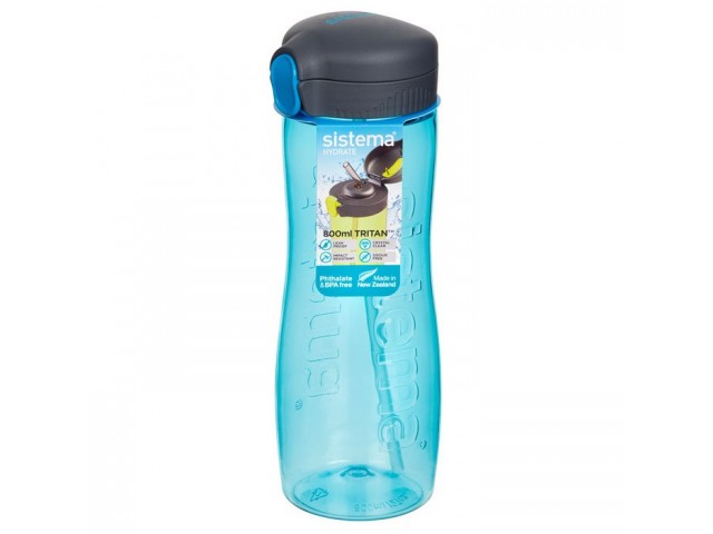 Бутылка для воды с трубочкой Sistema тритан 800мл