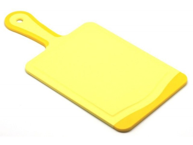 Кухонная доска с ручкой Microban FLUTTO 35*18см Желтая