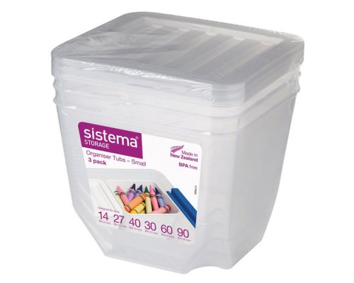 Набор органайзеров для хранения Sistema 3 шт по 1,3л