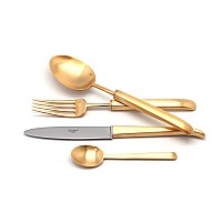 Набор столовых приборов Cutipol CARRE GOLD матовый на 6 персон 24 предмета