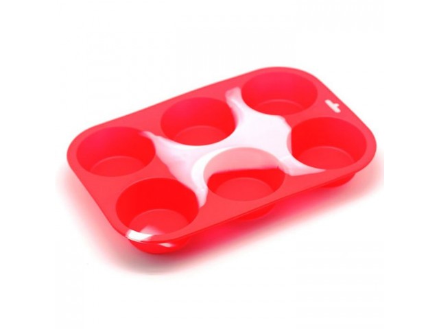 Форма для выпечки кексов Маффин Aatlantis Silicon красно-белая